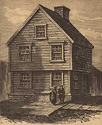 Benjamin Franklin's birthplace on Milk Street, Boston.