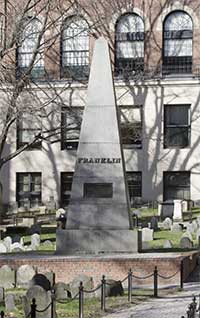 Memorial at Granary Burying Ground for Franklin's Parents.
