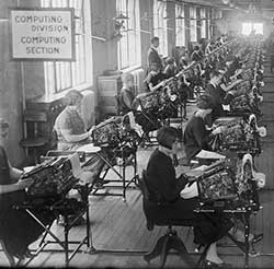 People working in Computing Division office in 1924