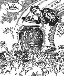 Cartoon Poking Fun at Ponzi and His Get-Rich-Quick Investors