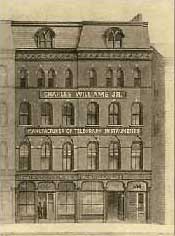Drawing of the the building where Bell invented the telephone