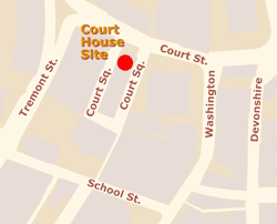 Map showing location of courthouse where trials occurred.