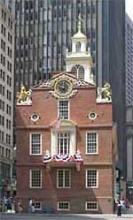Old State House, Boston, decorated for reading the Declaration of Independence on July 4, 2011