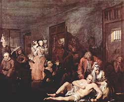 Painting of patients at Bethlem hospital.
