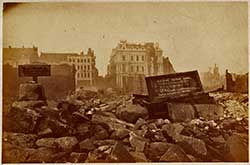 Rubble at Federal and High Streets where buildings had been destroyed by fire.