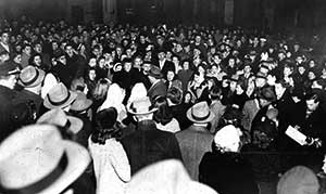 Carolers in Louisburg Square, Christmas 1945.