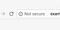Not Secure warning in Chrome address bar.