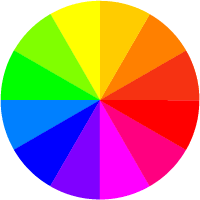 Animated GIF of color wheel.