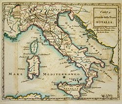 Eighteenth century map of Italy.