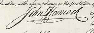 John Hancock's Signature on the Declaration of Independence