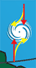 Graphic showing how Coriolis effect gives hurricanes a counterclockwise spin in the Northern hemisphere.