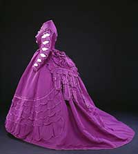1860s magenta dress.