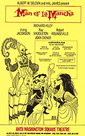 Poster for first New York production of the Man of LaMancha.