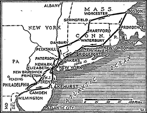 Route of the Millionaires Flight.
