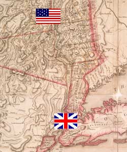 Map showing postions of American and British camps in New York during peace negotiations following American Revolution.