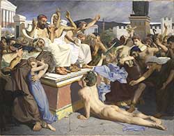 Pheidippides announcing Marathon victory to Athens.