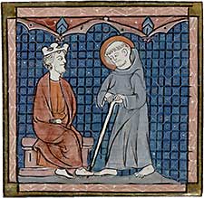 Early image of Saint Patrick showing him wearing blue.