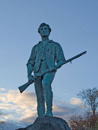 Photo of Minuteman statue in Lexington, Massachusetts
