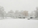 Bridge in heavy snow storm